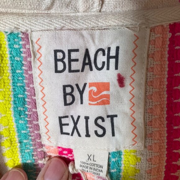 Womens Beach By Exist Hooded Pullover Beach Cover Heavier‎ Cotton XL NWT - Picture 5 of 9